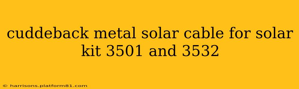 cuddeback metal solar cable for solar kit 3501 and 3532