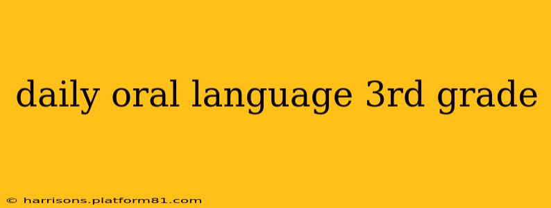 daily oral language 3rd grade