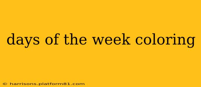 days of the week coloring
