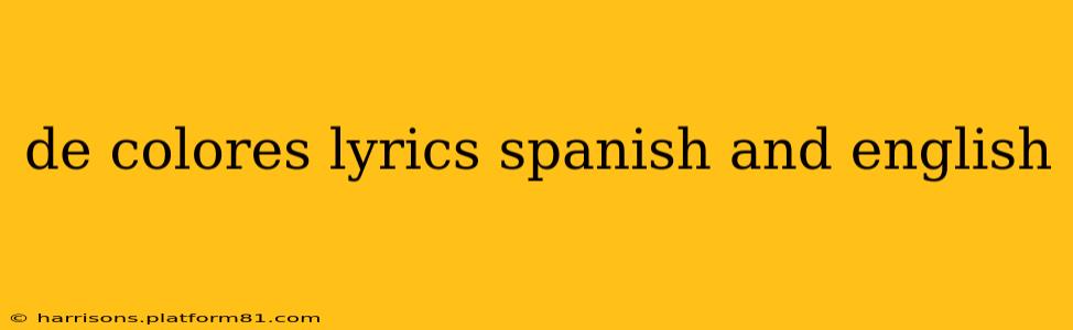 de colores lyrics spanish and english