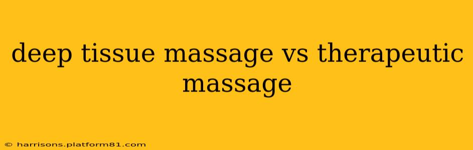 deep tissue massage vs therapeutic massage