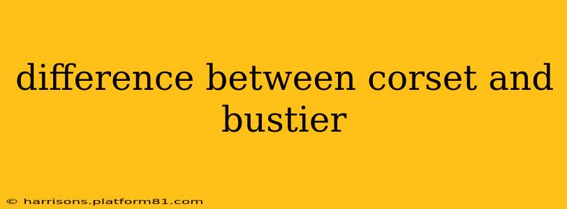 difference between corset and bustier