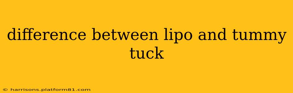 difference between lipo and tummy tuck