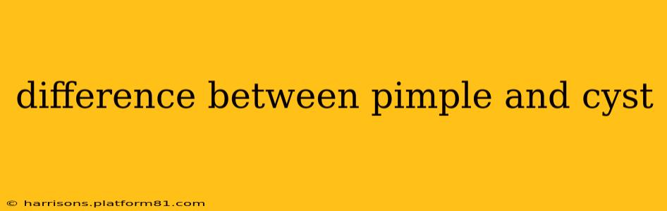 difference between pimple and cyst