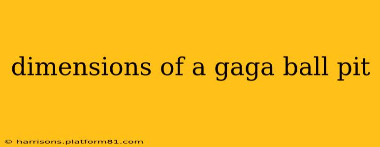dimensions of a gaga ball pit