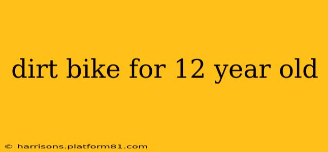 dirt bike for 12 year old