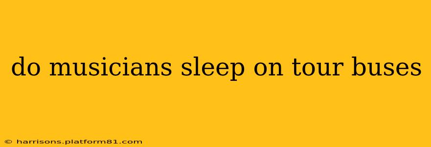 do musicians sleep on tour buses