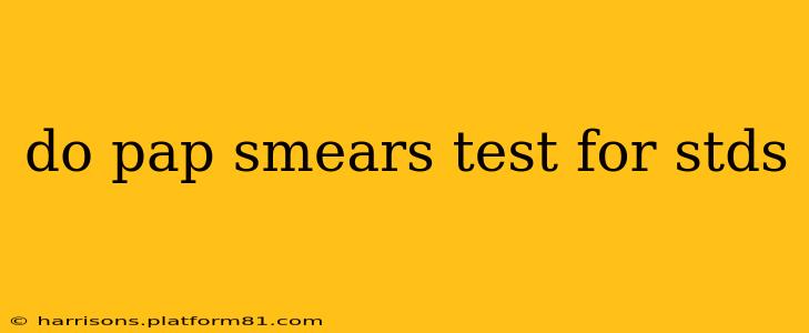 do pap smears test for stds