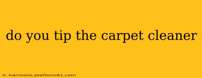 do you tip the carpet cleaner