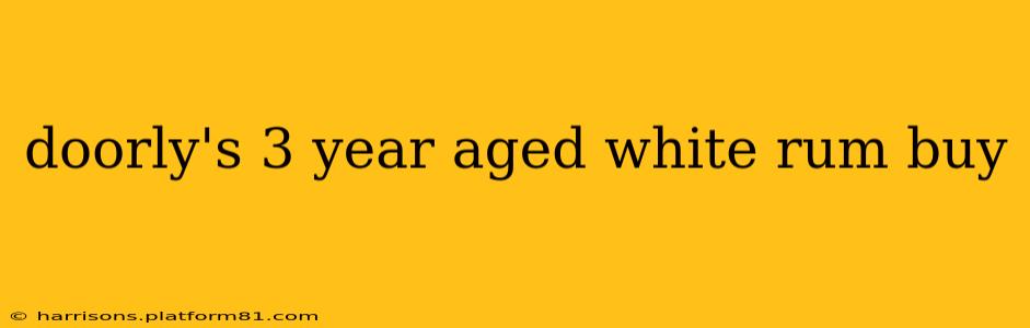 doorly's 3 year aged white rum buy