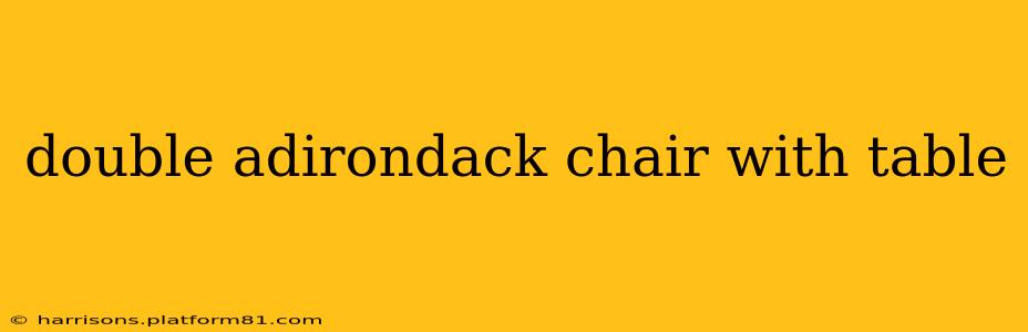 double adirondack chair with table