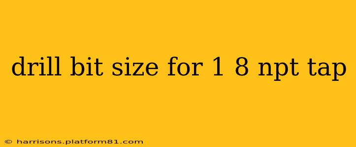 drill bit size for 1 8 npt tap