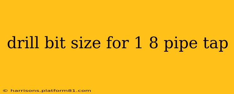 drill bit size for 1 8 pipe tap