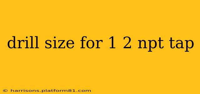 drill size for 1 2 npt tap