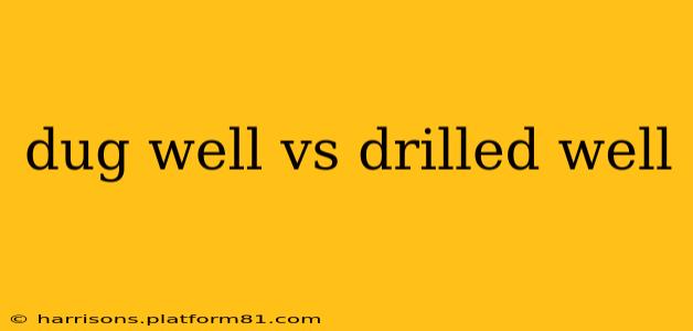 dug well vs drilled well