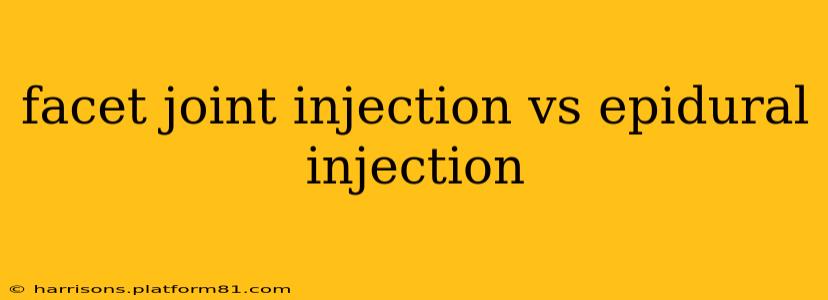 facet joint injection vs epidural injection