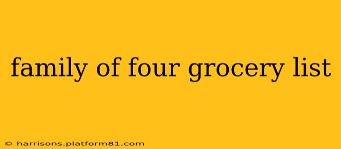 family of four grocery list