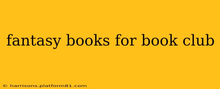 fantasy books for book club
