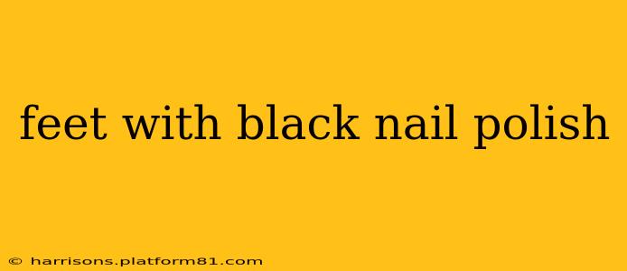 feet with black nail polish