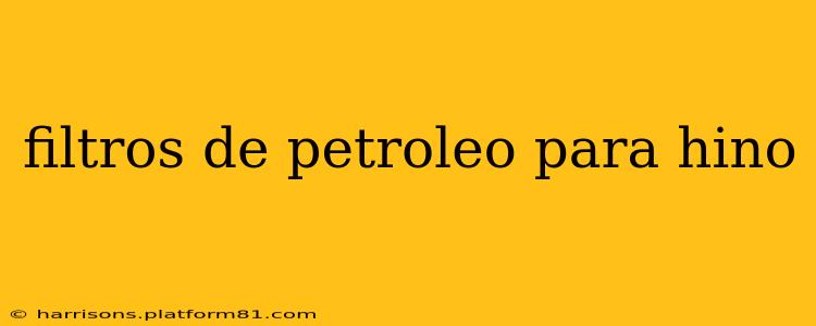 filtros de petroleo para hino