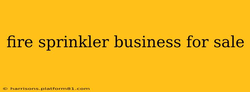 fire sprinkler business for sale