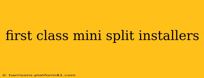 first class mini split installers