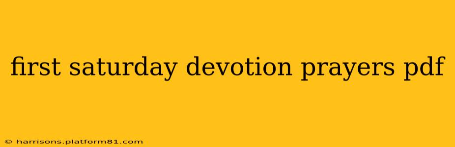 first saturday devotion prayers pdf