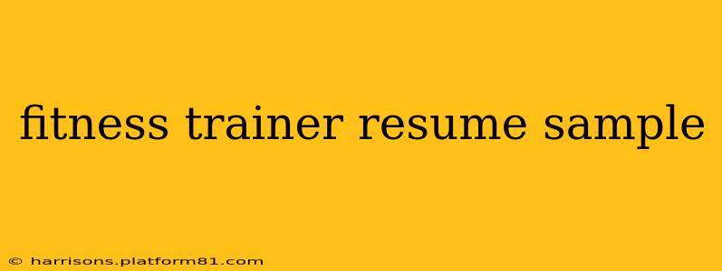 fitness trainer resume sample