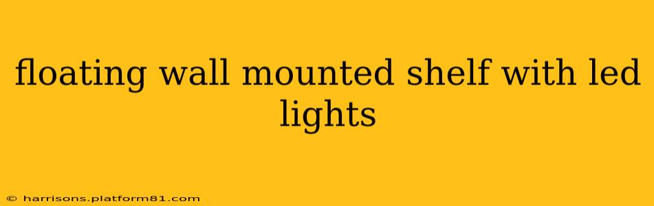 floating wall mounted shelf with led lights