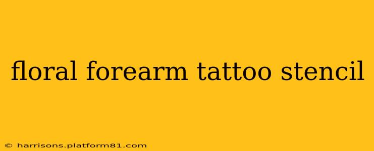 floral forearm tattoo stencil