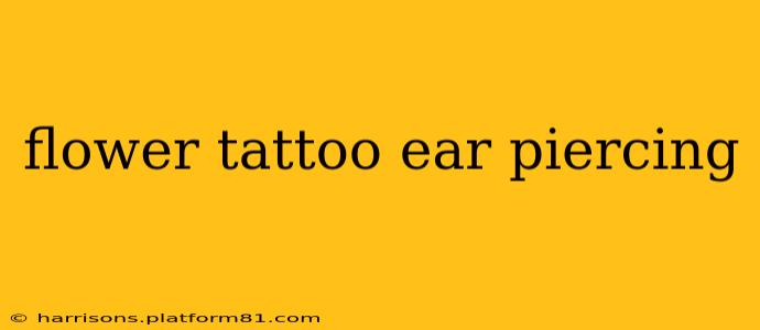 flower tattoo ear piercing