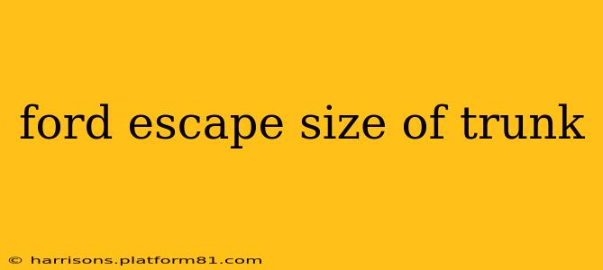 ford escape size of trunk