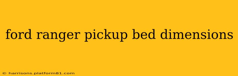 ford ranger pickup bed dimensions