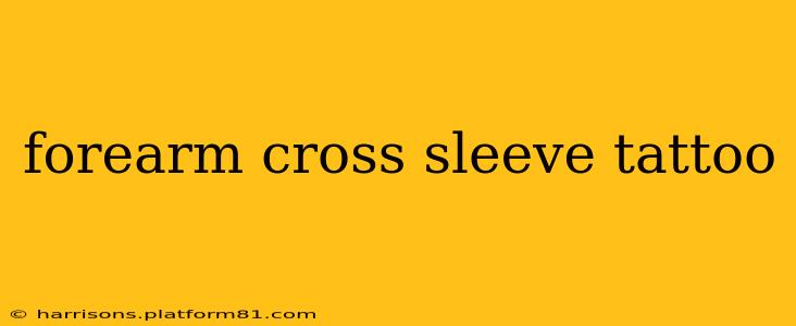 forearm cross sleeve tattoo