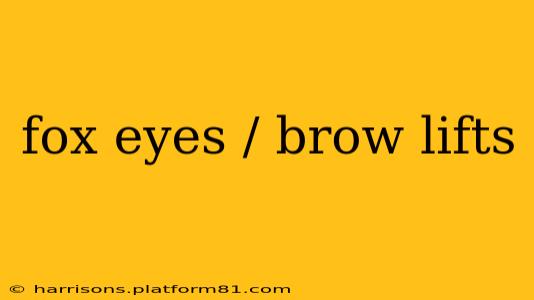fox eyes / brow lifts