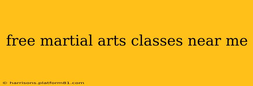 free martial arts classes near me