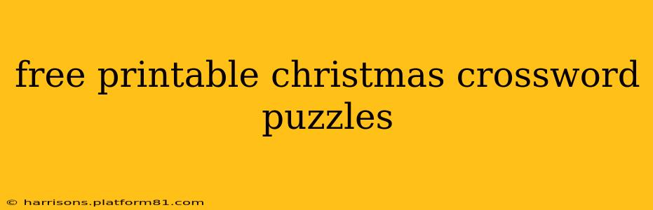 free printable christmas crossword puzzles