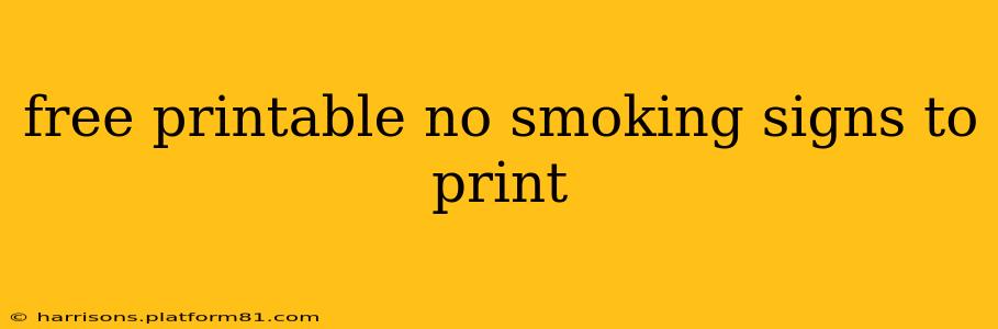 free printable no smoking signs to print