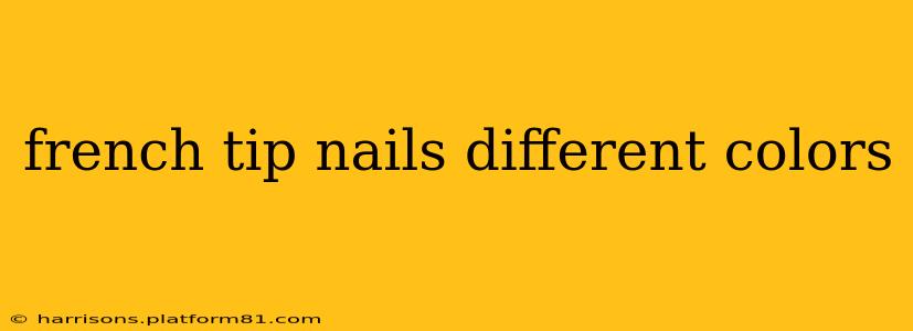 french tip nails different colors