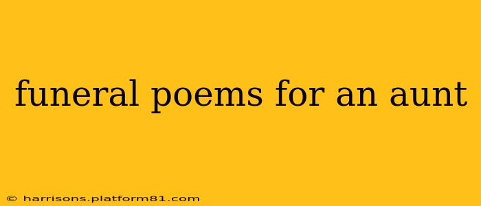 funeral poems for an aunt