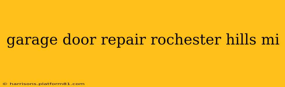 garage door repair rochester hills mi