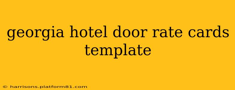 georgia hotel door rate cards template