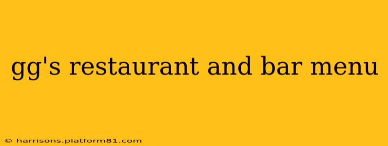 gg's restaurant and bar menu