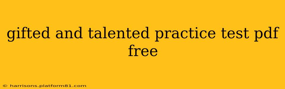 gifted and talented practice test pdf free