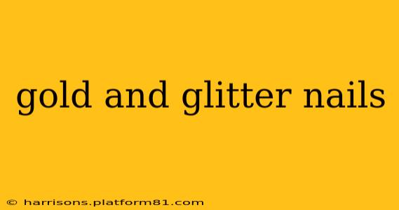 gold and glitter nails