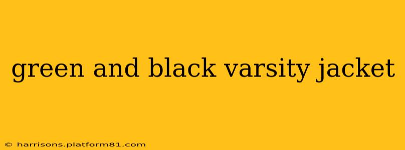 green and black varsity jacket