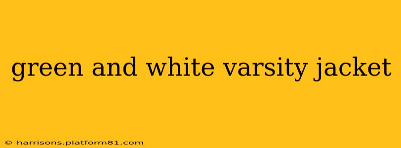 green and white varsity jacket