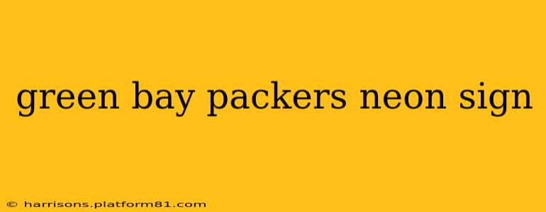green bay packers neon sign