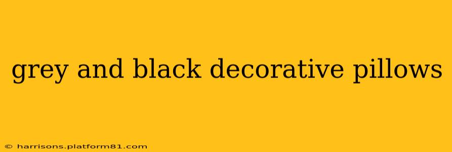 grey and black decorative pillows