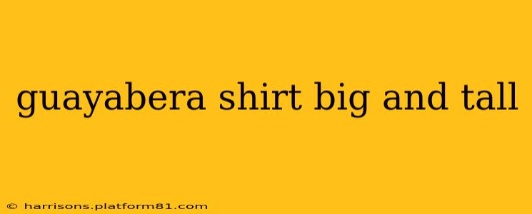 guayabera shirt big and tall